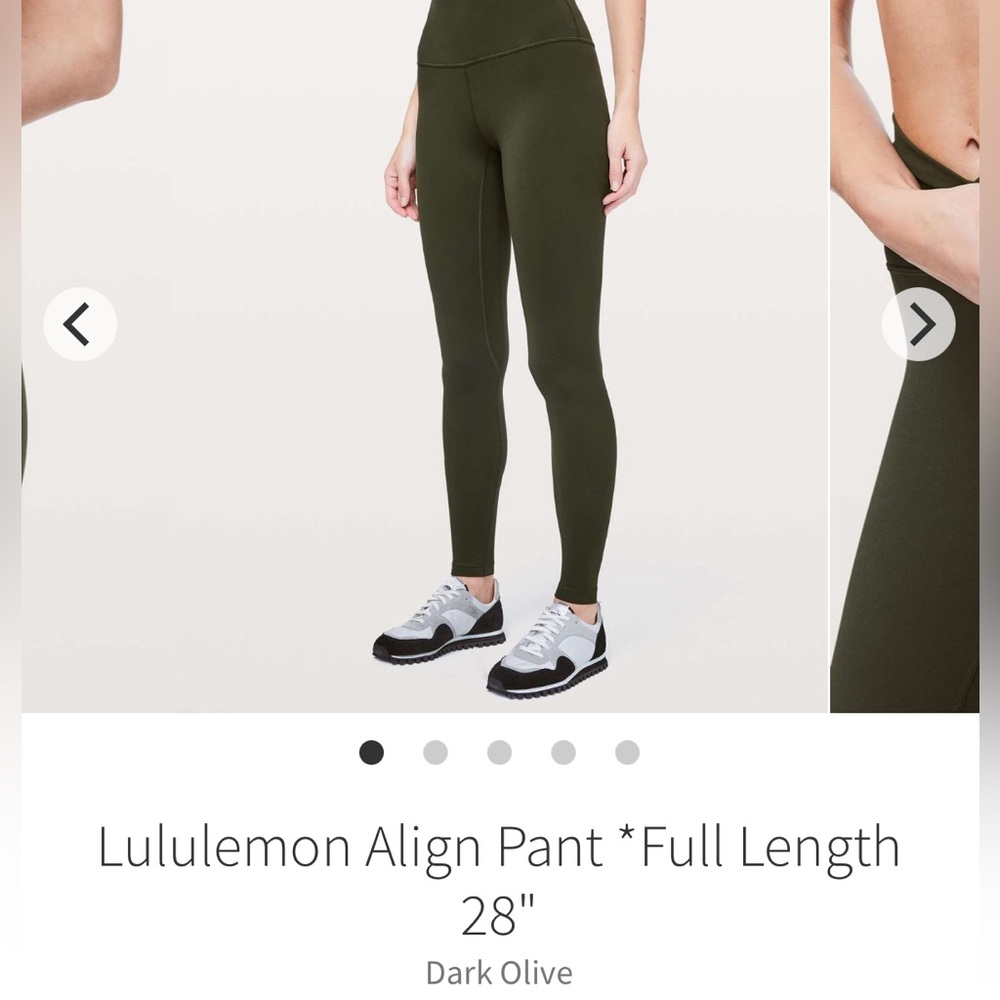 lululemon align full length pant olive green